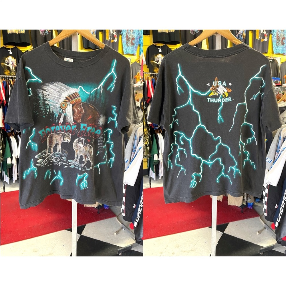 Rare 90’s “USA THUNDER” All-Over-Print Tee